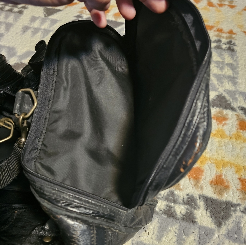 Claire Chase Black Patchwork Executive Leather Du… - image 6